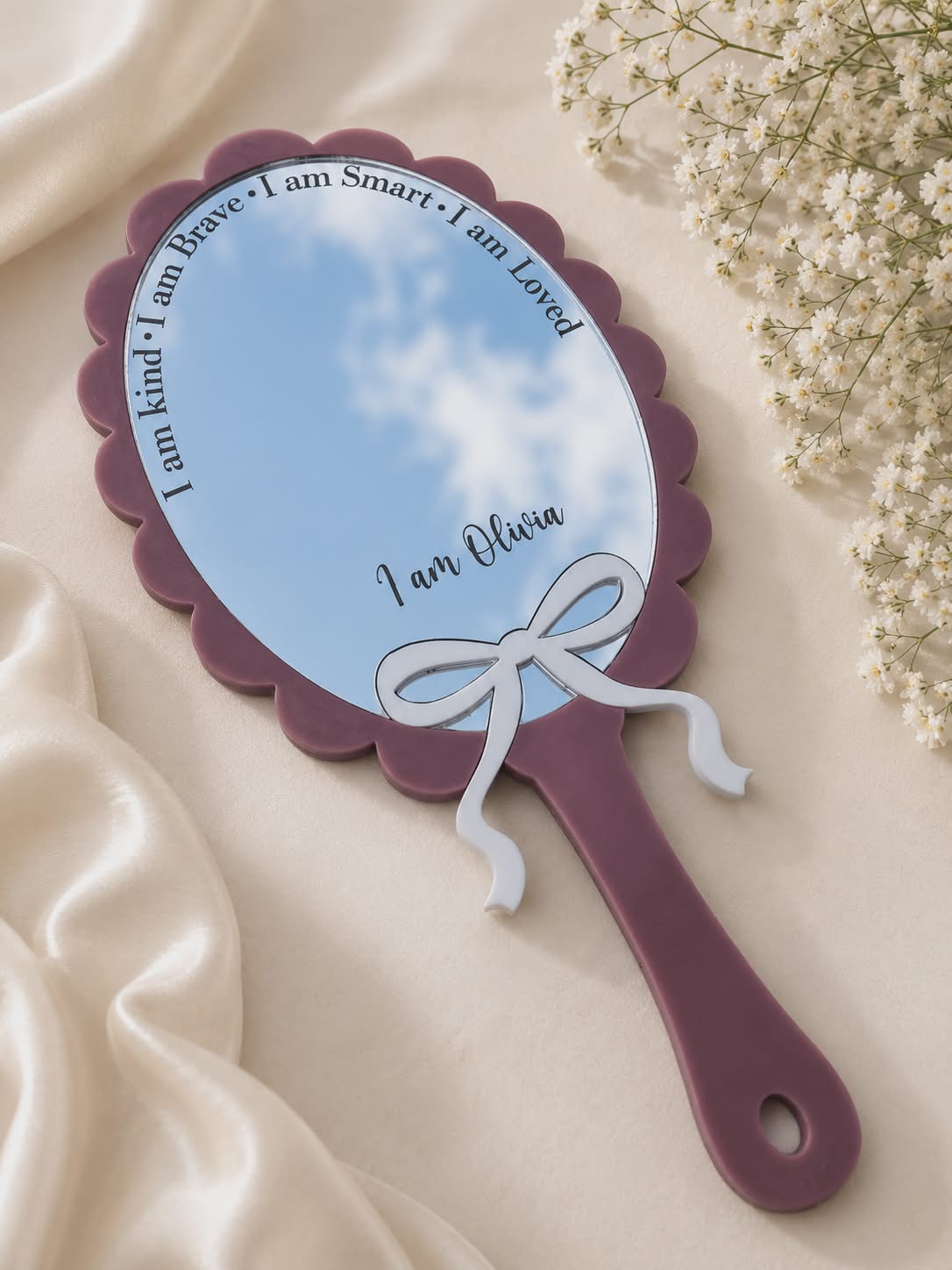 Handheld affirmation mirror