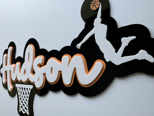 Basketball Name Plaque 3 Layers