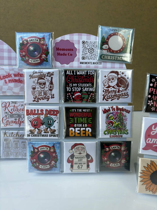 Christmas Pre-made Magnets 2"x2"