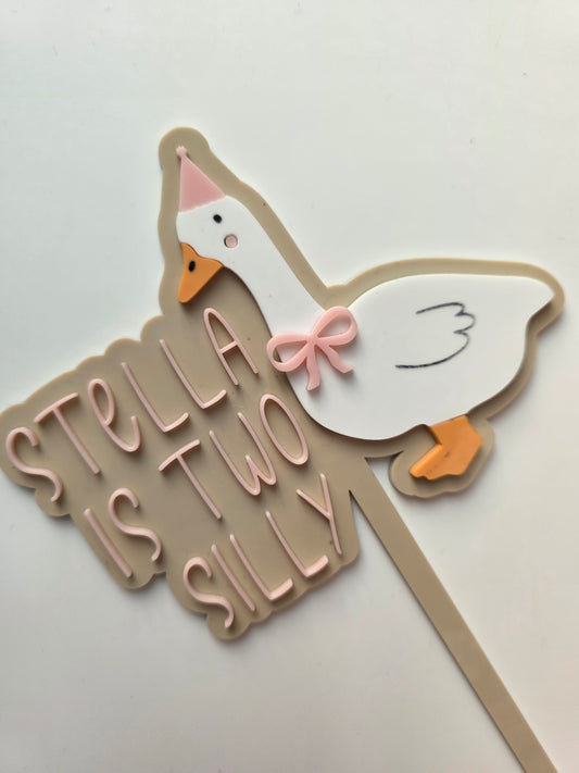 TWO Silly cake topper