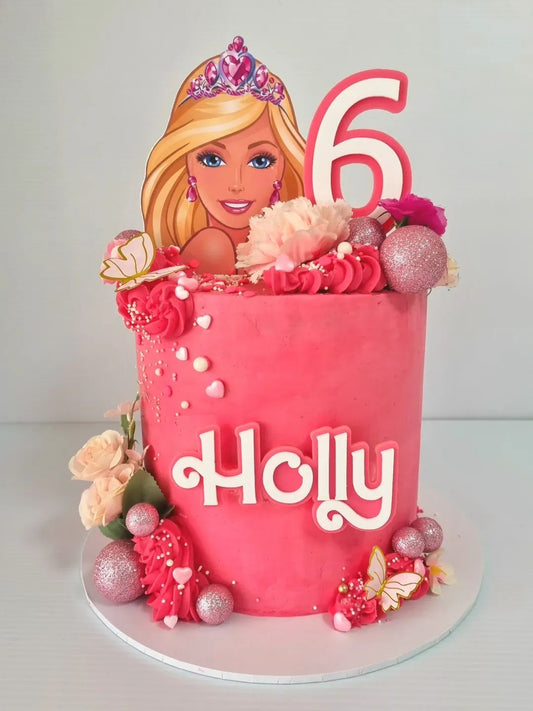 Pink doll inspired Cake Topper