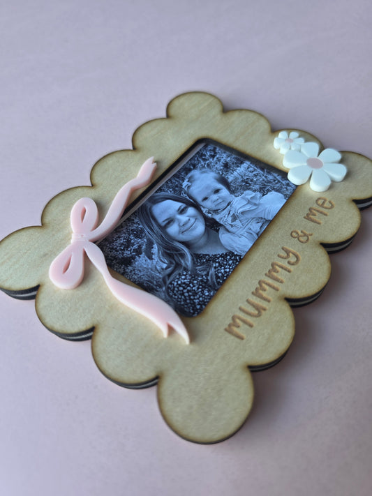 Personalised Bow Photo Frame magnet