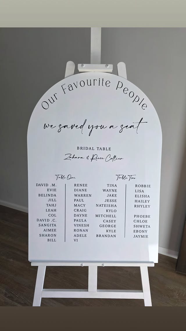 Wedding Seating Plan sign hire