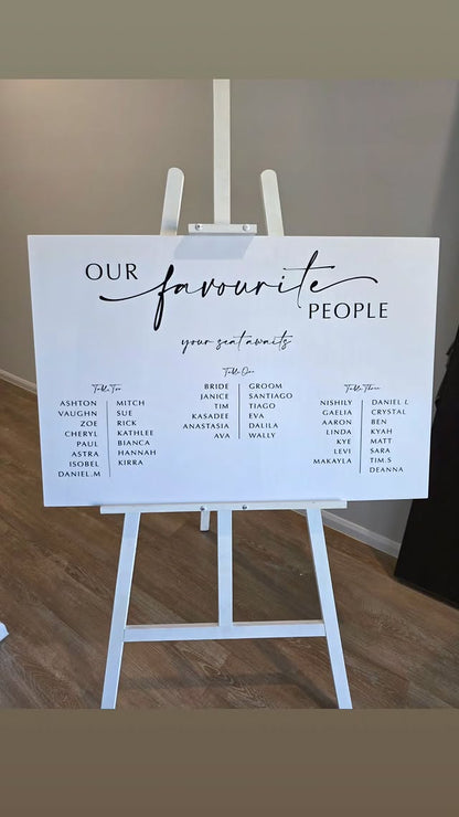 Wedding Seating Plan sign hire