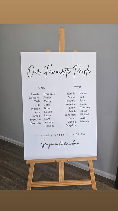 Wedding Seating Plan sign hire