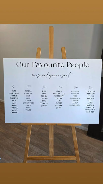 Wedding Seating Plan sign hire