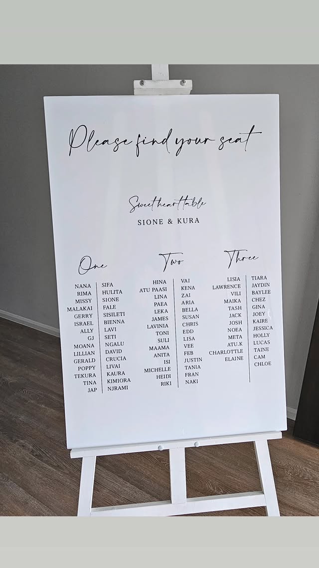Wedding Seating Plan sign hire