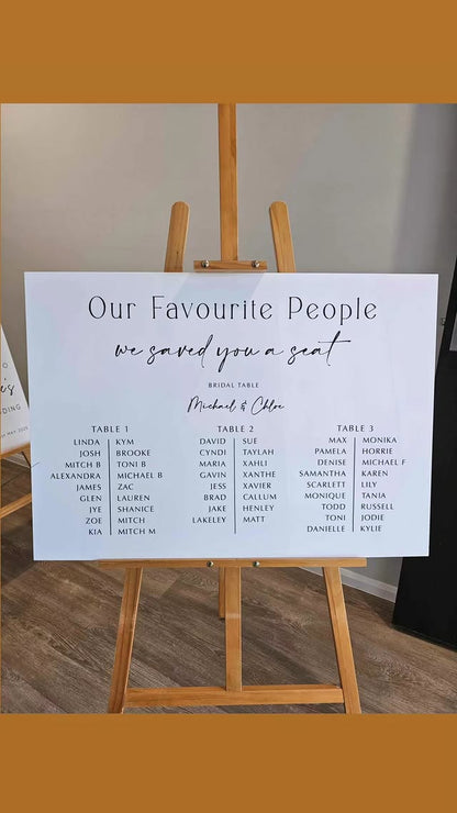 Wedding Seating Plan sign hire