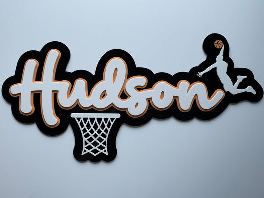 Basketball Name Plaque 3 Layers