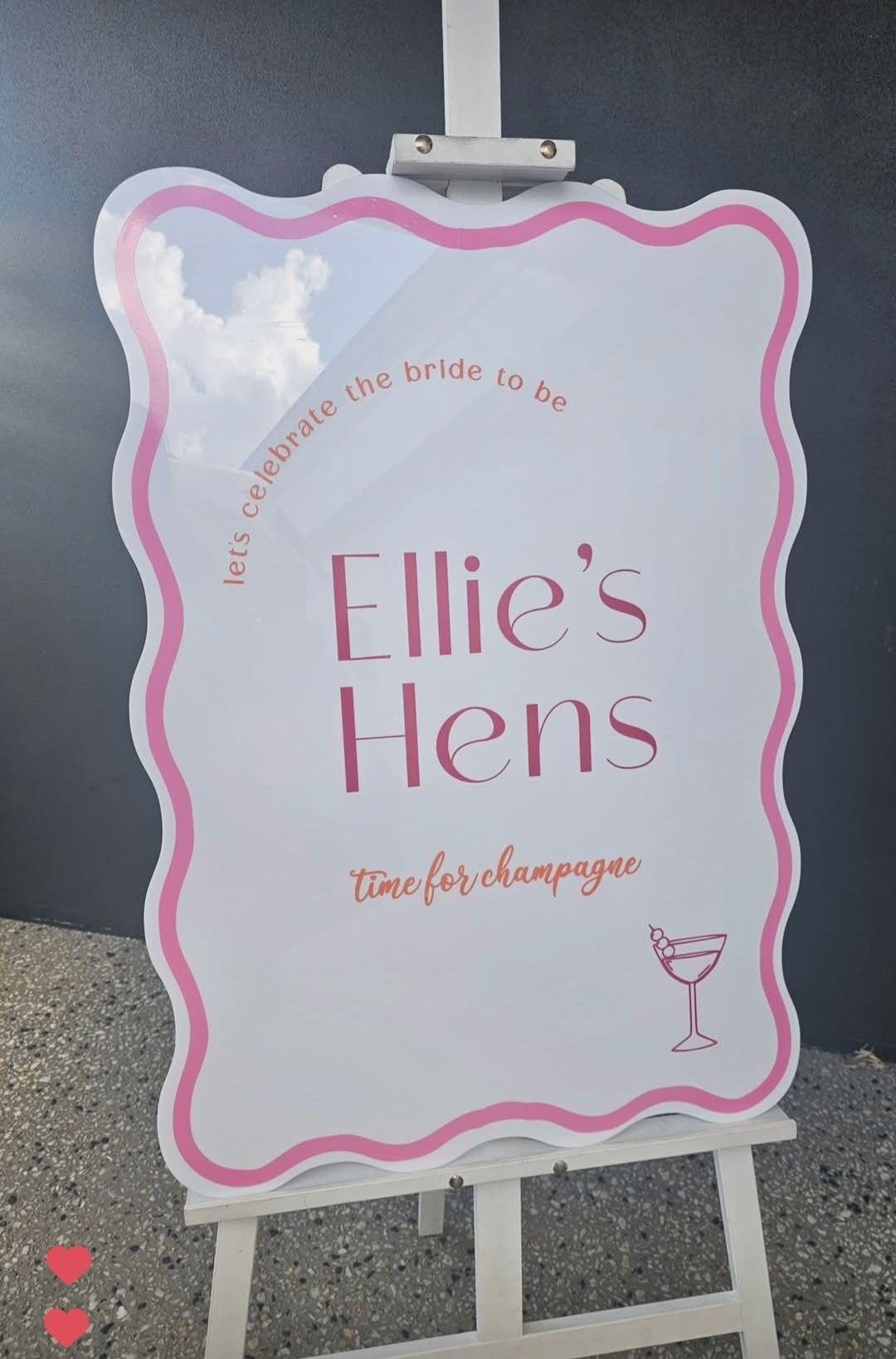 Hens/Bridal shower Event sign hire