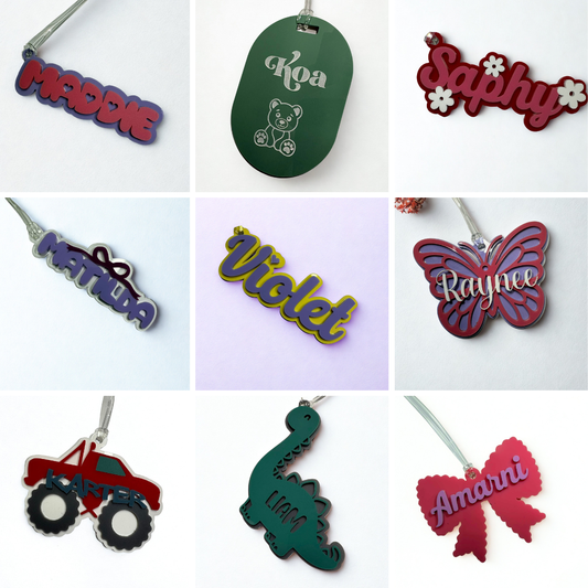 Personalised Acrylic Keyrings/Bag tags
