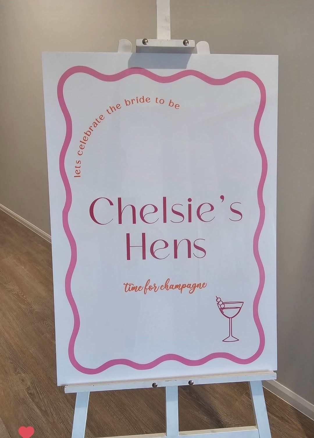 Hens/Bridal shower Event sign hire