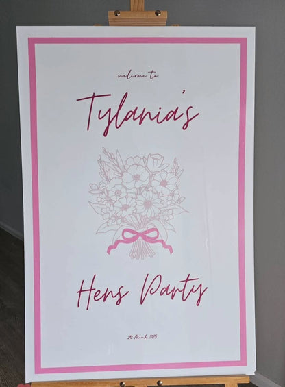 Hens/Bridal shower Event sign hire