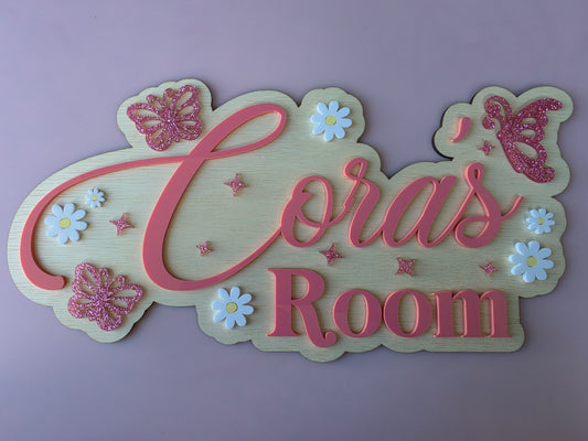 Room door name plaque sign