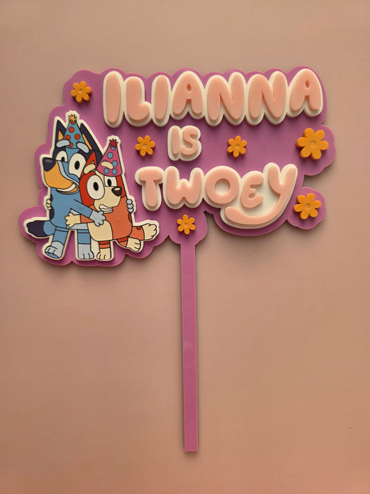 Bluey Inspired Cake Topper