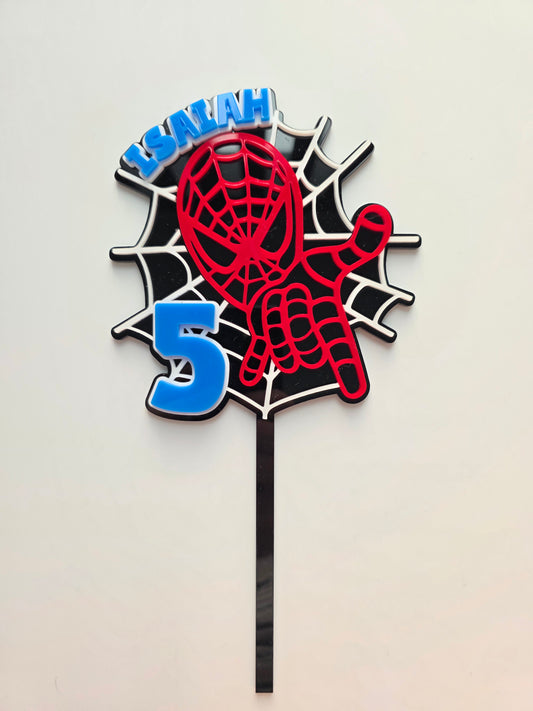 Spiderman inspired cake topper