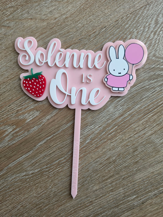 Miffy inspired Acrylic Cake Topper